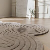 Tapis pour salon marron design contemporain forme originale PUXU