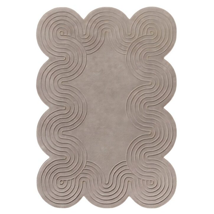 Tapis pour salon marron design contemporain forme originale PUXU