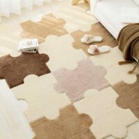 Tapis puzzle de sol pour enfant doux blanc crème YOUPI