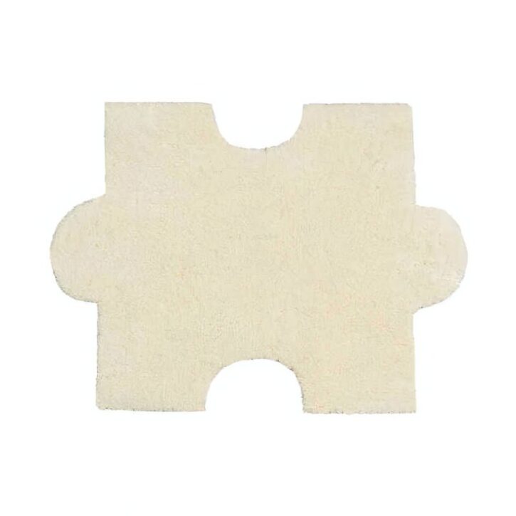 Tapis puzzle de sol pour enfant doux blanc crème YOUPI