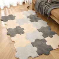 Tapis puzzle de sol pour enfant doux gris YOUPI