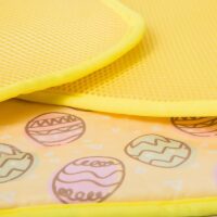 Tapis rafraîchissant chat jaune rectangulaire lavable motifs oeufs