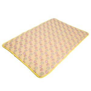 Tapis rafraîchissant chat jaune rectangulaire lavable motifs oeufs