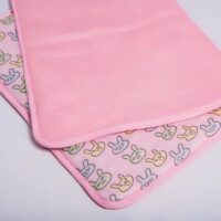 Tapis rafraîchissant chat rose rectangulaire lavable motifs lapins