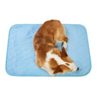 Tapis rafraîchissant chien bleu imperméable pour été et fraîcheur