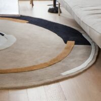 Tapis rond design cercles contemporains et modernes PUXU