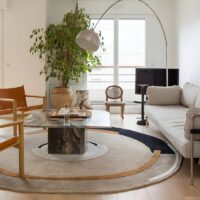 Tapis rond design cercles contemporains et modernes PUXU