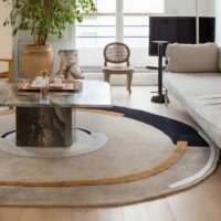 Tapis rond design cercles contemporains et modernes PUXU