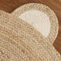 Tapis rond en jute naturel tressé pour enfant modèle ours