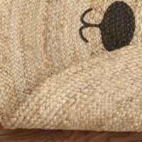 Tapis rond en jute naturel tressé pour enfant modèle ours