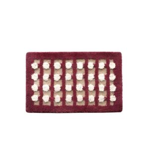 Tapis rose et beige à carreaux absorbant pour salle de bain WATERRUG