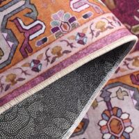 Tapis rose oriental rectangulaire motifs traditionnels LANMUI