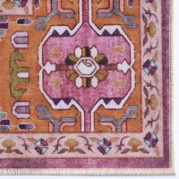 Tapis rose oriental rectangulaire motifs traditionnels LANMUI