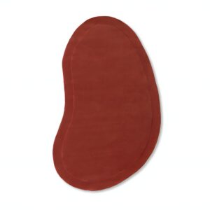 Tapis rouge forme irrégulière style français en laine PUXU