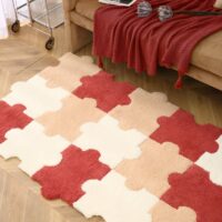 Tapis rouge puzzle de sol pour enfant doux YOUPI