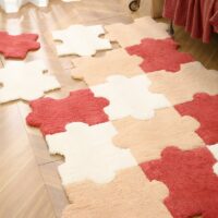Tapis rouge puzzle de sol pour enfant doux YOUPI