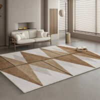 Tapis salle à manger et salon effet patchwork forme triangulaire tendance MISTER RUG