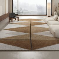 Tapis salle à manger et salon effet patchwork forme triangulaire tendance MISTER RUG