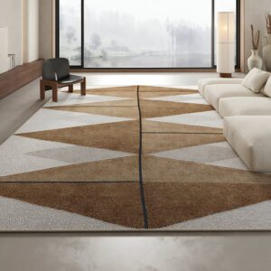 Tapis salle à manger et salon effet patchwork forme triangulaire tendance MISTER RUG