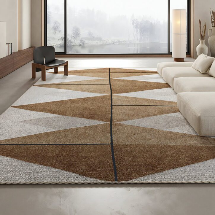 Tapis salle à manger et salon effet patchwork forme triangulaire tendance MISTER RUG