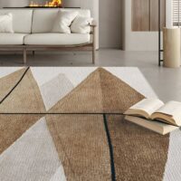 Tapis salle à manger et salon effet patchwork forme triangulaire tendance MISTER RUG