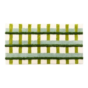 Tapis shaggy avec nuances de vert pour cuisine et salon PUXU