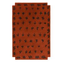 Tapis terracotta avec motifs fleurs abstraites style berbère ARTO DESIGN