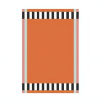 Tapis terracotta orangé rectangulaire design moderne ARTO DESIGN