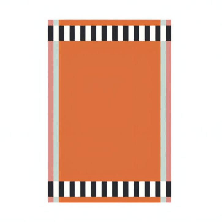 Tapis terracotta orangé rectangulaire design moderne ARTO DESIGN