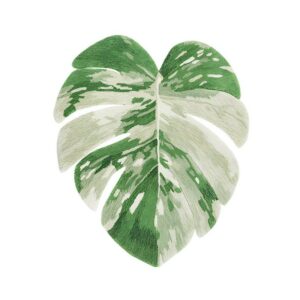 Tapis vert feuille de monstera pour salon design et chic ABI