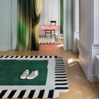 Tapis vert moderne design tendance et abstrait pour salon ARTO DESIGN