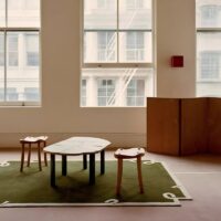 Tapis vert style berbère avec hautes finitions ARTO DESIGN