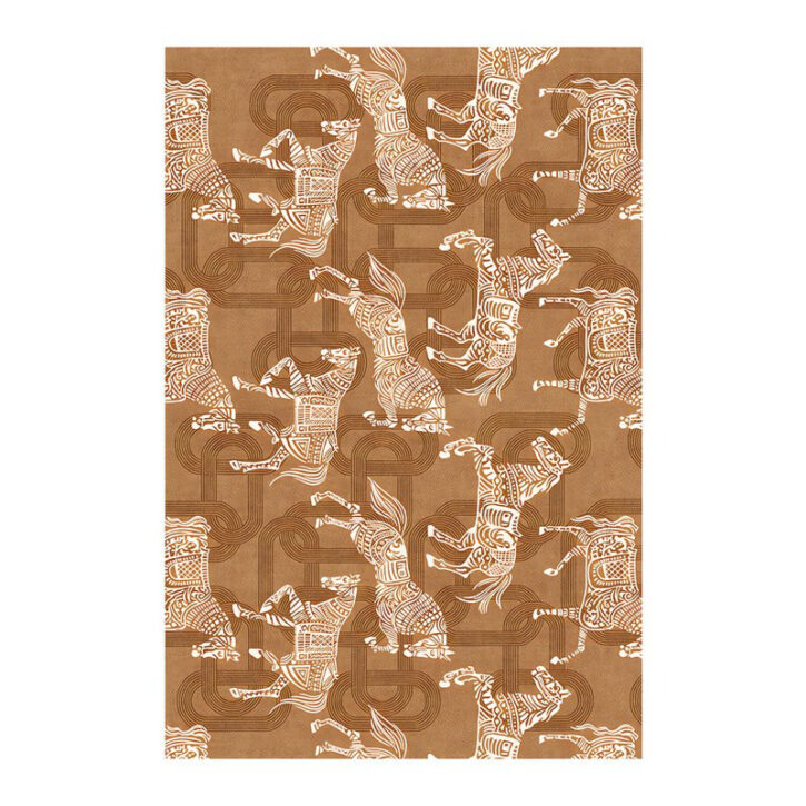 Tapis vintage de décoration motifs chevaux antiques LANMUI