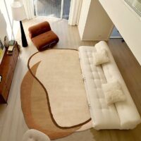 Tapis vintage design forme abstraite pour salon et séjour FOUFINIA