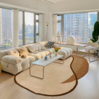 Tapis vintage design forme abstraite pour salon et séjour FOUFINIA