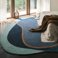 Tapis vintage design forme abstraite pour salon et séjour FOUFINIA