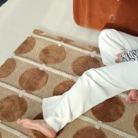 Tapis vintage marron et beige motifs tendances circulaires PERIO GIOVANI