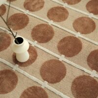 Tapis vintage marron et beige motifs tendances circulaires PERIO GIOVANI