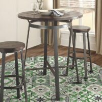 Tapis vinyle rond effet carreaux ciments verts provençal PROVINCIA