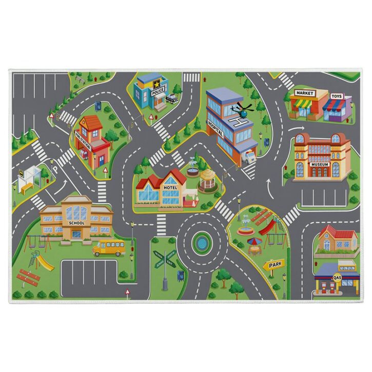 Tapis voiture enfant circulation centre ville TOYSLAND