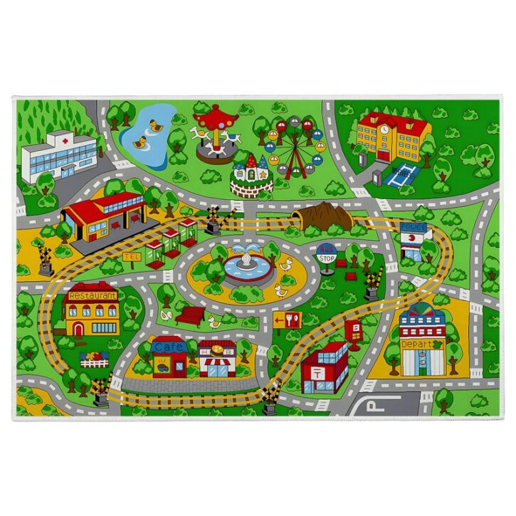 Tapis voiture enfant à la campagne TOYSLAND