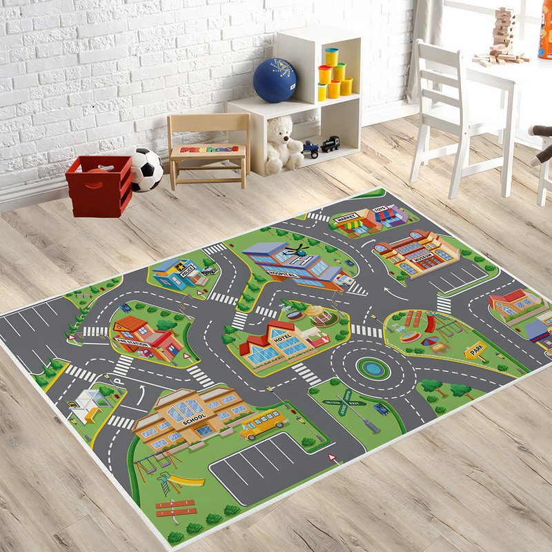 Tapis voiture enfant circulation centre ville TOYSLAND